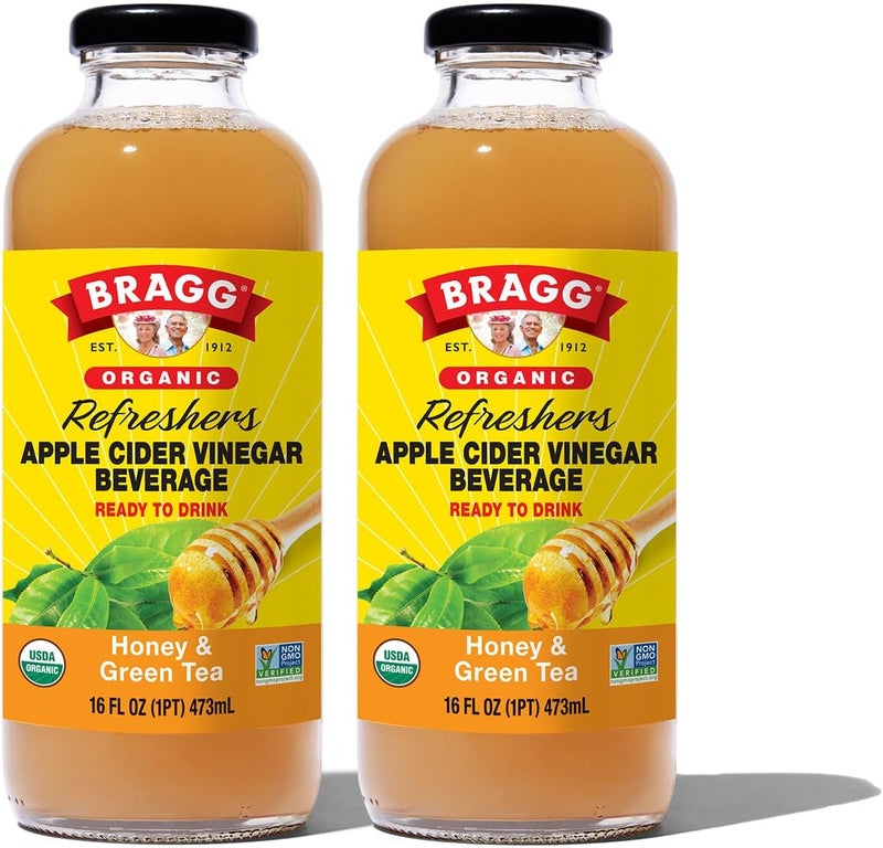 Bragg Organic Honey and Green Tea Apple Cider Vinegar Refreshers - 2 Pack (16 fl oz each) - Image 1